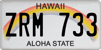 HI license plate ZRM733