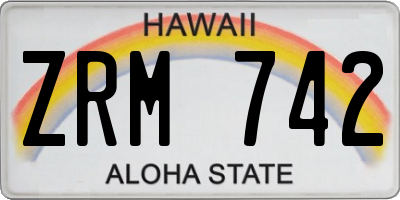 HI license plate ZRM742