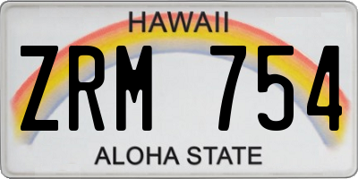 HI license plate ZRM754