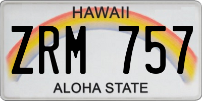 HI license plate ZRM757