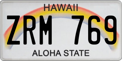 HI license plate ZRM769