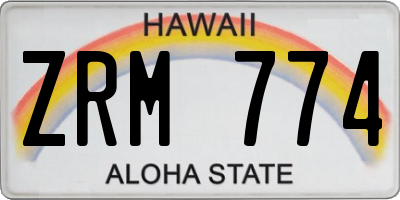 HI license plate ZRM774