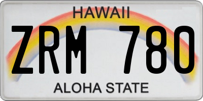 HI license plate ZRM780