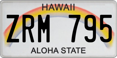 HI license plate ZRM795