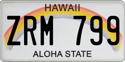 HI license plate ZRM799