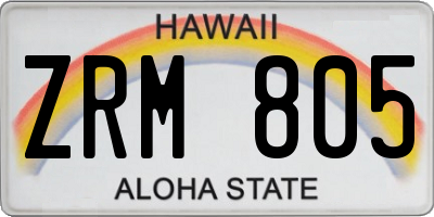 HI license plate ZRM805