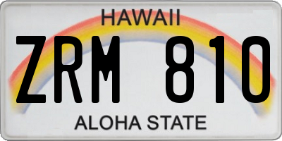 HI license plate ZRM810