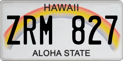 HI license plate ZRM827