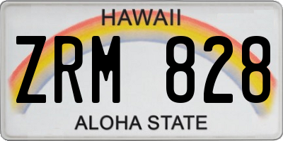 HI license plate ZRM828