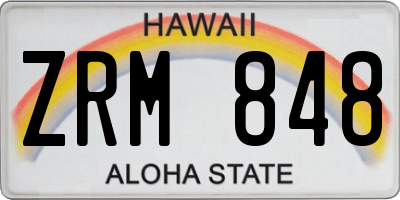 HI license plate ZRM848