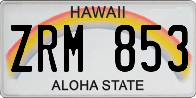 HI license plate ZRM853
