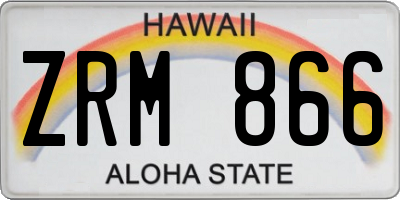 HI license plate ZRM866