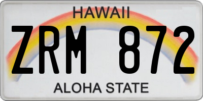 HI license plate ZRM872