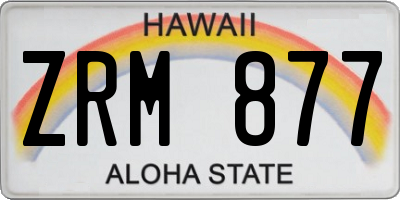HI license plate ZRM877