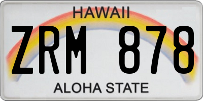 HI license plate ZRM878