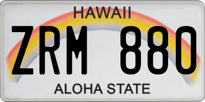 HI license plate ZRM880