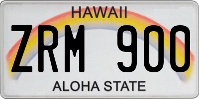 HI license plate ZRM900