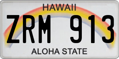HI license plate ZRM913