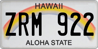HI license plate ZRM922