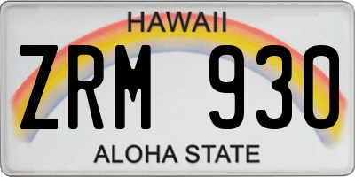 HI license plate ZRM930