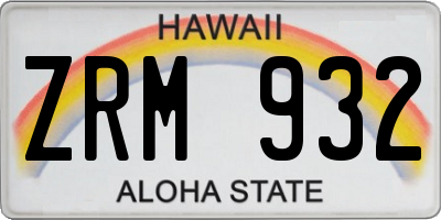 HI license plate ZRM932