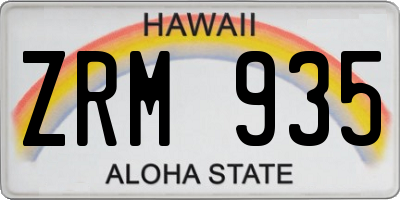 HI license plate ZRM935