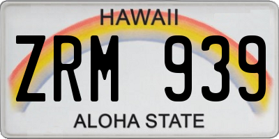 HI license plate ZRM939