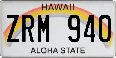HI license plate ZRM940