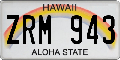HI license plate ZRM943