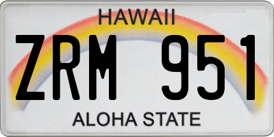 HI license plate ZRM951