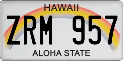 HI license plate ZRM957