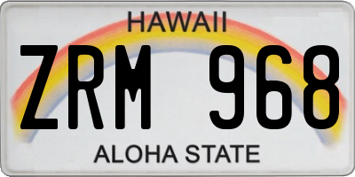 HI license plate ZRM968