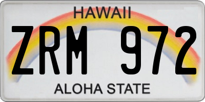 HI license plate ZRM972
