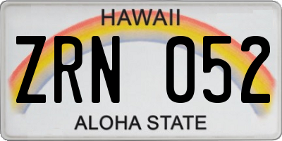 HI license plate ZRN052