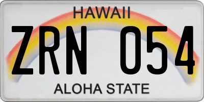 HI license plate ZRN054