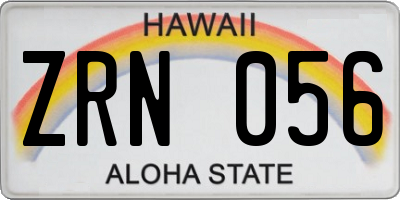 HI license plate ZRN056