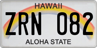 HI license plate ZRN082