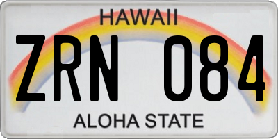 HI license plate ZRN084