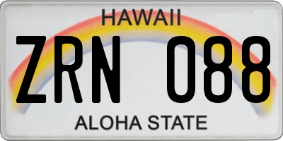 HI license plate ZRN088
