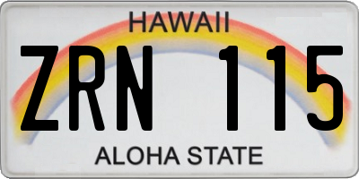 HI license plate ZRN115