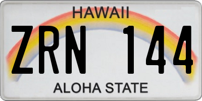 HI license plate ZRN144