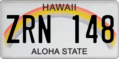 HI license plate ZRN148