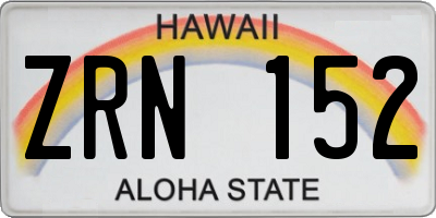 HI license plate ZRN152