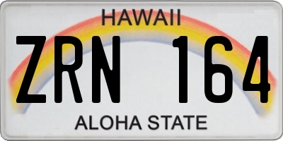 HI license plate ZRN164