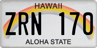 HI license plate ZRN170