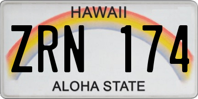 HI license plate ZRN174