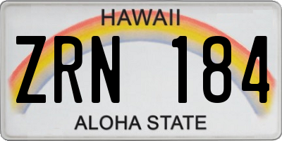 HI license plate ZRN184