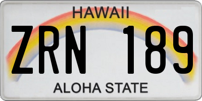 HI license plate ZRN189