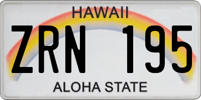 HI license plate ZRN195