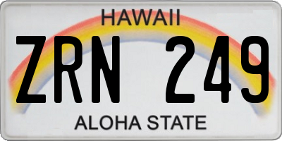 HI license plate ZRN249
